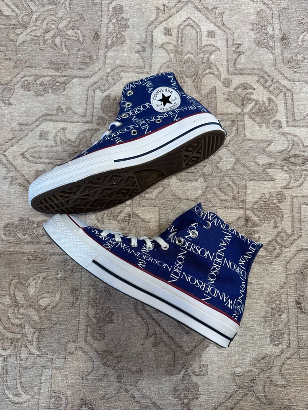 Converse JW Anderson Navy Blue High-Top Sneakers W 11 M 9 - Picture 1 of 4